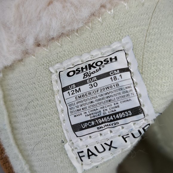 OshKosh Polka Dot Faux Fur Lined Boots Size 12 - Picture 4 of 4